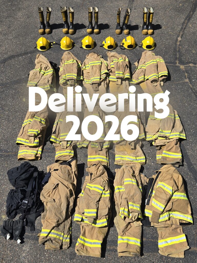 Firefighter gear flat lay — Delivering 2026